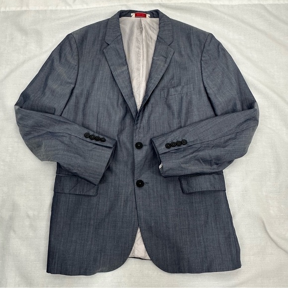 Brooks Brothers Men’s size 44R Red Fleece Line Gray Wool Blend Suit Jacket - Picture 7 of 14